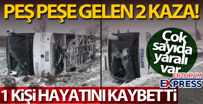 2 tur otobüsü kaza yaptı: 1 ölü, 40'dan fazla yaralı