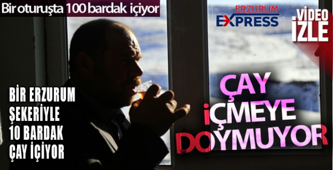 57 yaşındaki Ömer Faruk Soydaş bir oturuşta 100 bardak çay içiyor