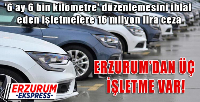 '6 ay 6 bin kilometre' düzenlemesini ihlal eden 36 işletmeye 16 milyon lira ceza