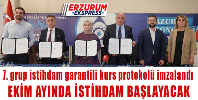 7. grup istihdam garantili kurs protokolü imzalandı. 