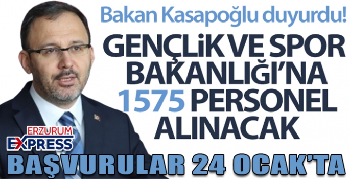 Bakan Kasapoğlu'ndan yeni personel alımı müjdesi