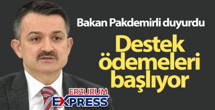 Bakan Pakdemirli: '140 milyon liralık destek bugün hesaplara aktarılacak'