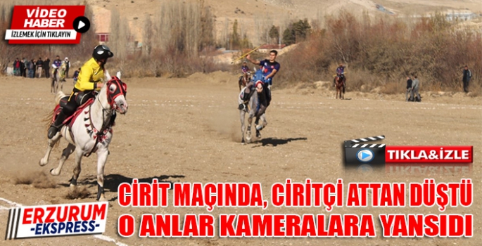 Bayburt ve Erzurum arasında oynanan dostluk maçında ciritçi attan düştü 