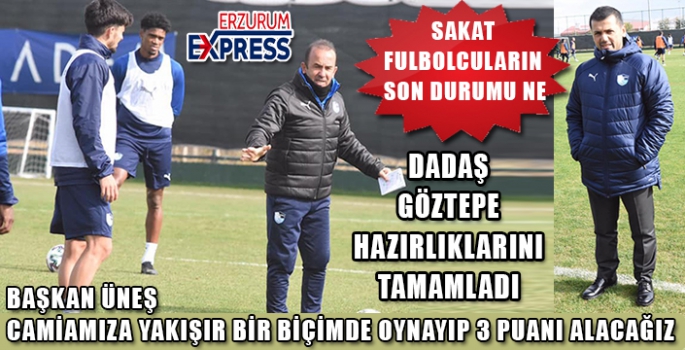 BB Erzurumspor, Göztepe maçı hazırlıklarını tamamladı