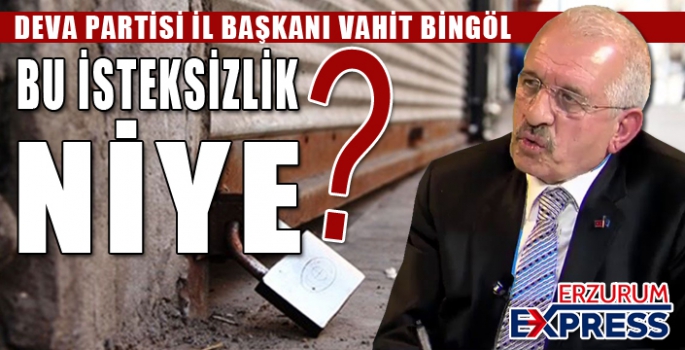 BİNGÖL, BU İSTEKSİZLİK NİYE? 