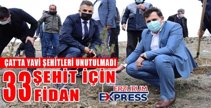 Çat’ta Yavi Şehitleri için 33 fidan dikildi