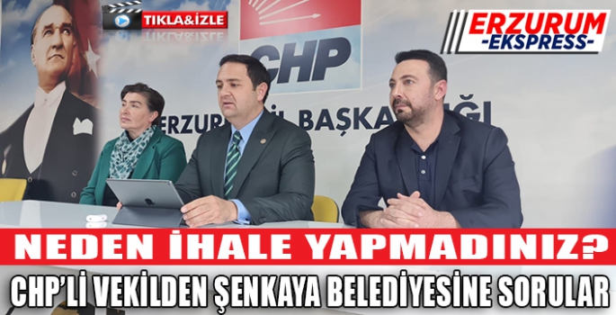 CHP'Lİ VEKİLDEN ŞENKAYA BELEDİYESİNE ZOR SORULAR