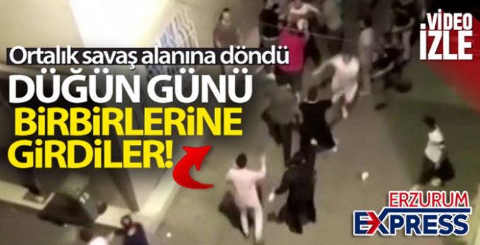 Düğünde kavga çıktı, ortalık savaş alanına döndü