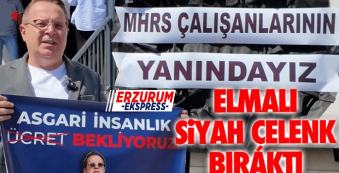Elmalı'dan MHRS çağrı merkezine siyah çelenkli protesto