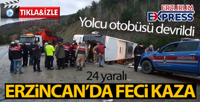 Erzincan'da feci kaza! 24 yaralı