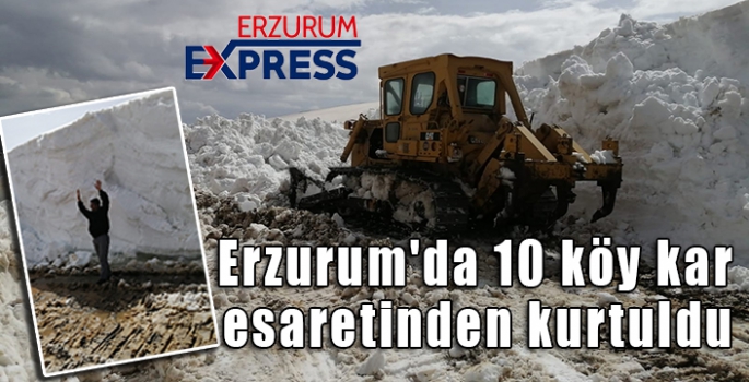 Erzurum'da 10 köy kar esaretinden kurtuldu