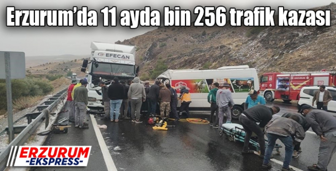 Erzurum’da 11 ayda bin 256 trafik kazası