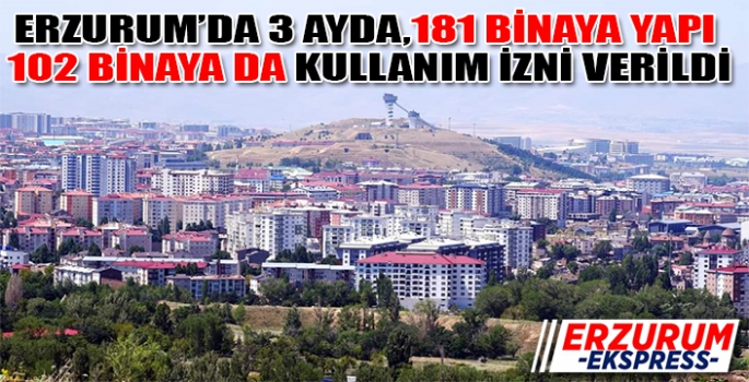 Erzurum’da 181 binaya ruhsat, 102 binaya kullanma izni