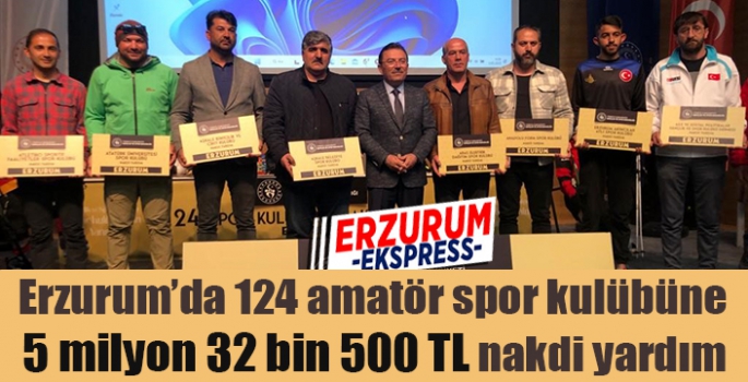  Erzurum’da amatör spor kulüplerine destek