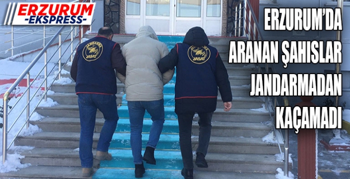 Erzurum'da aranan şahıslar jandarmadan kaçamadı