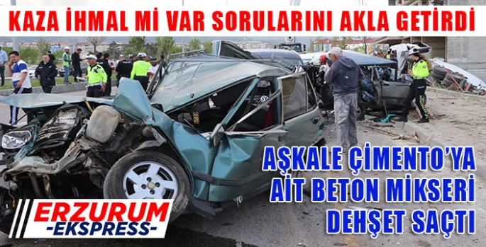 Erzurum'da beton mikseri dehşet saçtı 