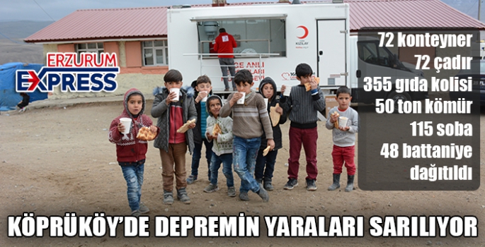 Erzurum’da depremzedelerin yaraları sarılıyor