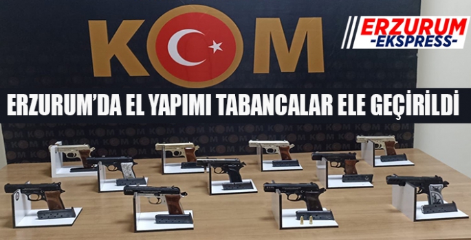Erzurum’da el yapımı tabanca ele geçirildi