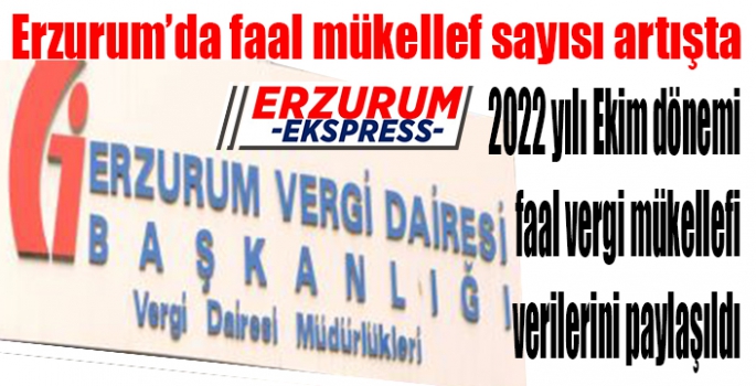 Erzurum’da faal mükellef sayısı artışta