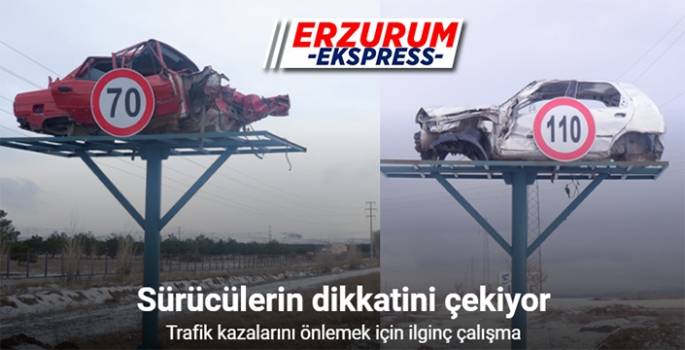 Erzurum'da hurda araçlı farkındalık