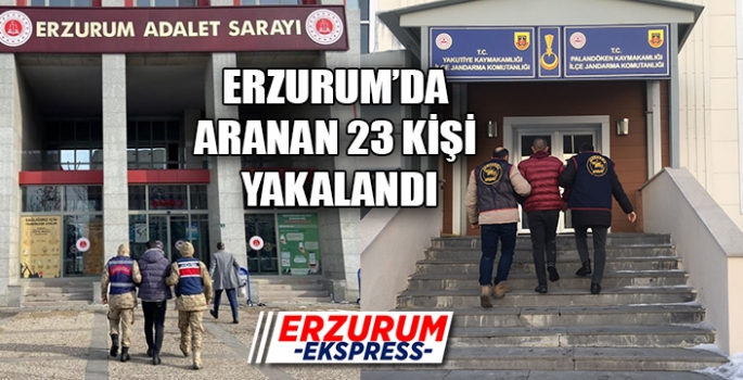 Erzurum’da jandarma ekipleri aranan 23 şahsı yakaladı