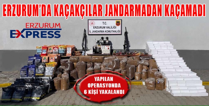 Erzurum’da kaçakçılar Jandarmadan kaçamadı