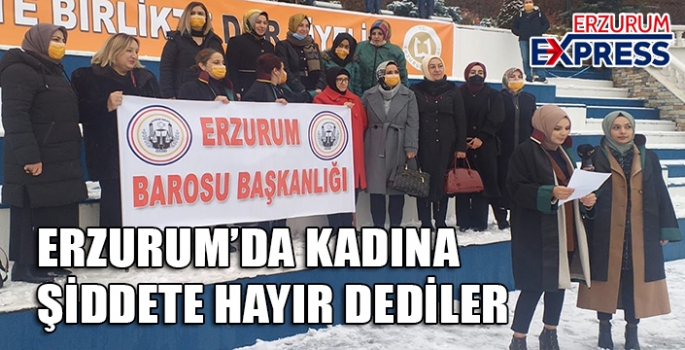 ERZURUM'DA KADINLAR, KADINA  ŞİDDETE HAYIR DEDİ. 