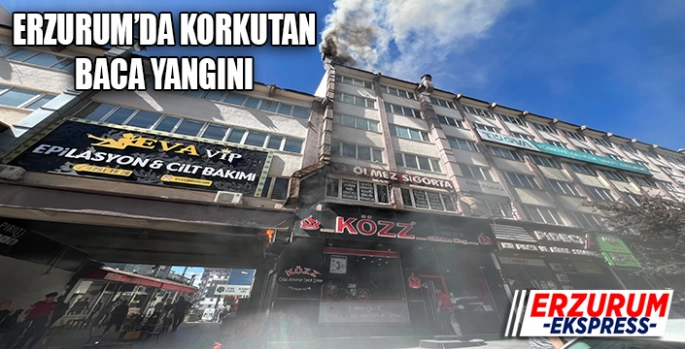Erzurum'da korkutan baca yangını