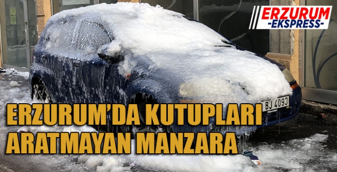 Erzurum’da kutupları aratmayan manzara