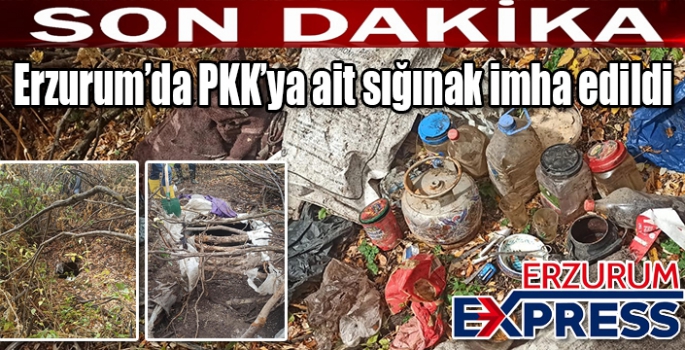  Erzurum’da PKK’ya ait sığınak imha edildi