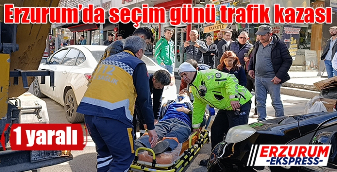 Erzurum’da seçim günü trafik kazası: 1 yaralı