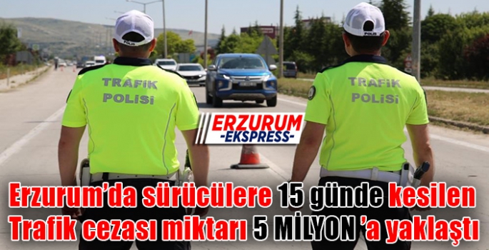 Erzurum’da sürücülere 1 Milyon 791 bin TL ceza