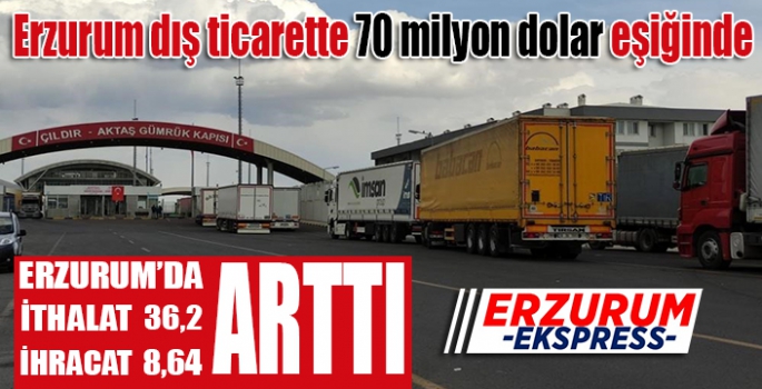 Erzurum dış ticarette 70 milyon dolar eşiğinde