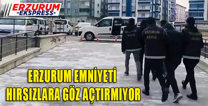 ERZURUM EMNİYETİ HIRSIZLARA GÖZ AÇTIRMIYOR