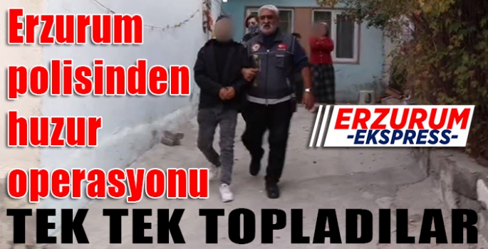 Erzurum polisinden huzur operasyonu