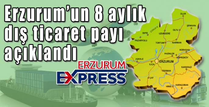 Erzurum’un 8 aylık dış ticaret payı açıklandı