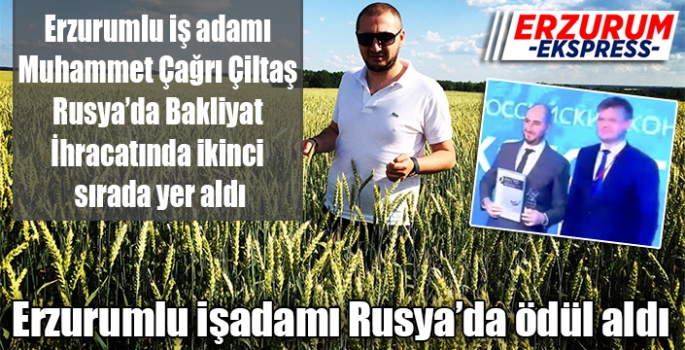 Erzurumlu işadamı Rusya’da ödül aldı