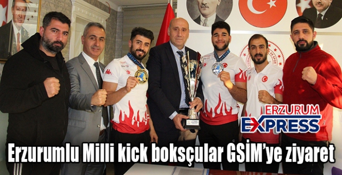 Erzurumlu Milli kick boksçular GSİM’ye ziyaret