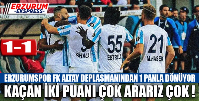 ERZURUMSPOR FK GALİBİYETİ KAÇIRDI