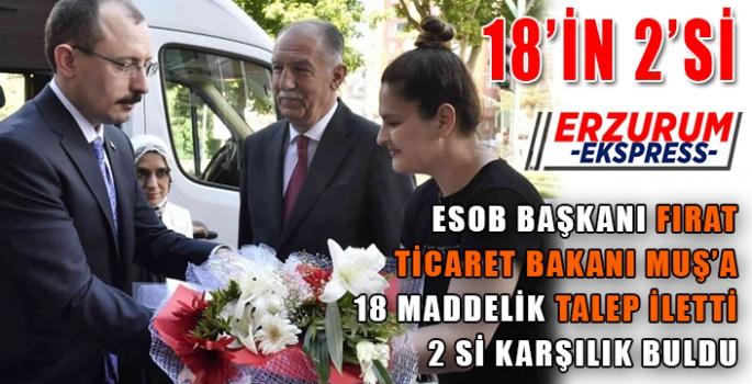 ESOB BAŞKANI FIRAT'TAN ESNAF İÇİN 18 TALEP 