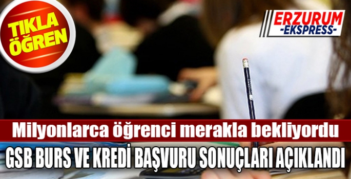 GSB burs ve kredi başvuru sonuçları açıklandı