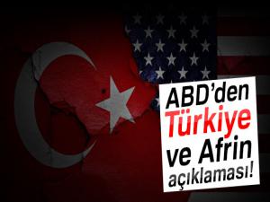 ABDden Türkiye ve Afrin açıklaması