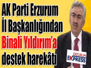 AK Parti Erzurum İl Başkanlığından Binali Yıldırıma destek harekâtı