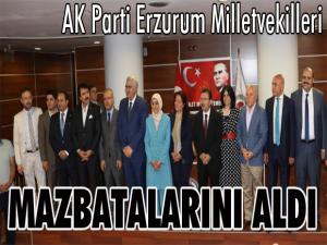 AK Parti Erzurum Milletvekilleri mazbatalarını aldı 