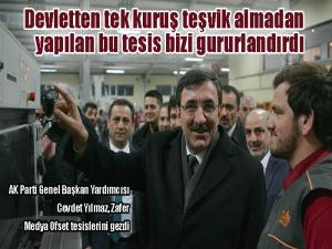 AK Parti Genel Başkan Yardımcısı Cevdet Yılmaz, Zafer Medya Ofset tesislerini gezdi 