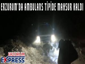 Ambulans tipide mahsur kaldı