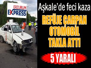 Aşkale'de feci kaza: 5 yaralı