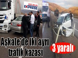 Aşkalede iki ayrı trafik kazası: 3 yaralı