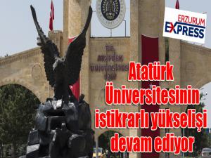 Atatürk Üniversitesinin istikrarlı yükselişi devam ediyor