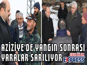  Aziziye'de yangın sonrası yaralar sarılıyor